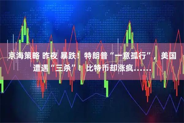 京海策略 昨夜 暴跌！特朗普“一意孤行”，美国遭遇“三杀”！比特币却涨疯……